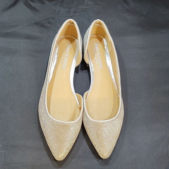 BRAND NEW JUICY COUTURE JEWEL STUDDED D'ORSAY POINTED TOE SLIP-ON FLAT S… - Picture 2 of 14